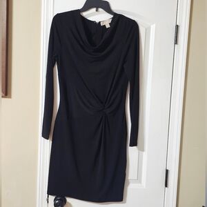 Michael Kors Elegant Black Long-Sleeve Dress